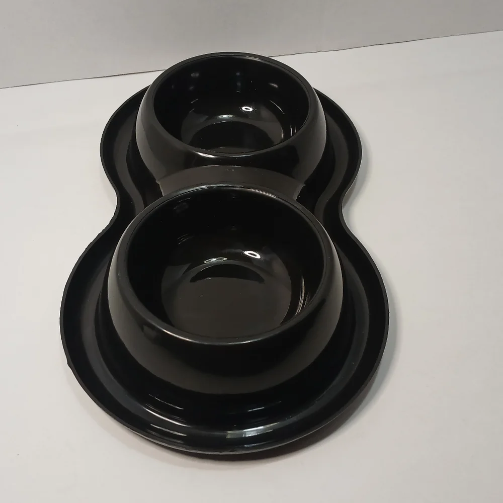 Black Double Pet Bowl